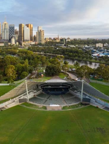 The Sidney Myer Music Bowl is constructed